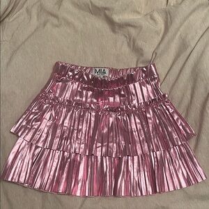 MIA Shiny Pink Pleated Skirt